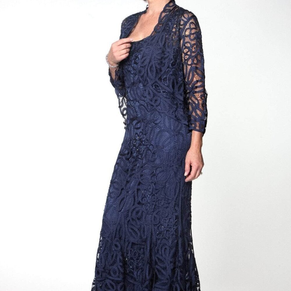 SALE NWT Soulmates D9120 Lace Mother of the Bride Dress Brown Size XL